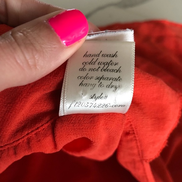 Francesca's Orange Ruffle Racerback Sheer Tank Top - Picture 5 of 5